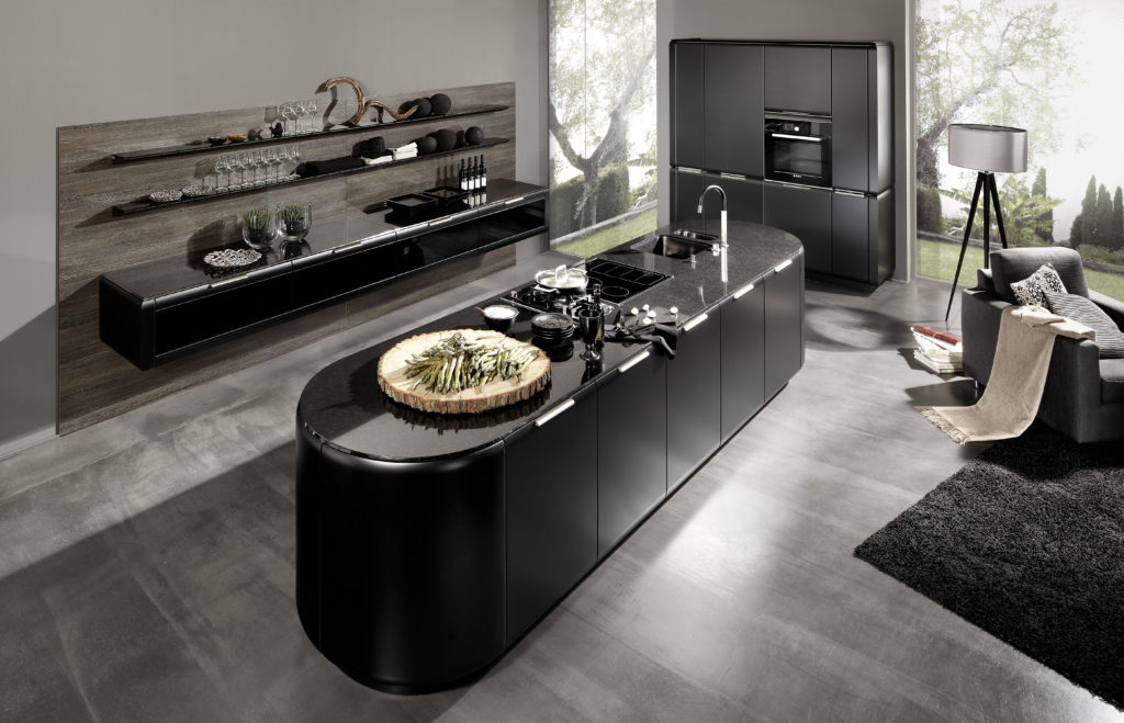 Cocina con isla redonda