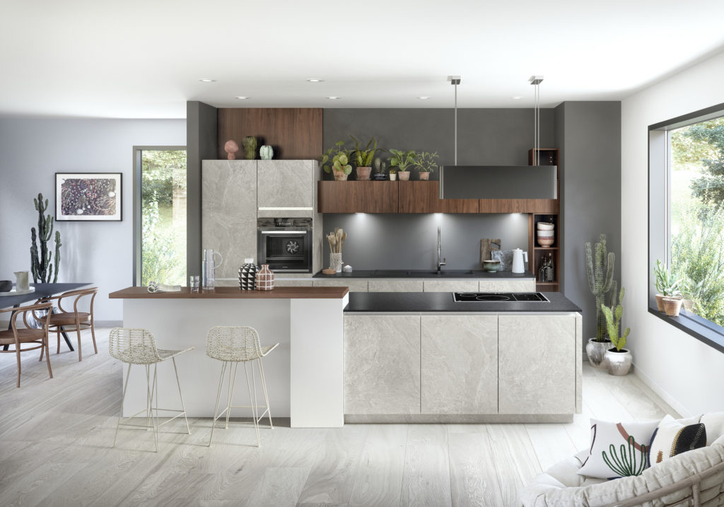 Cocina recta con isla