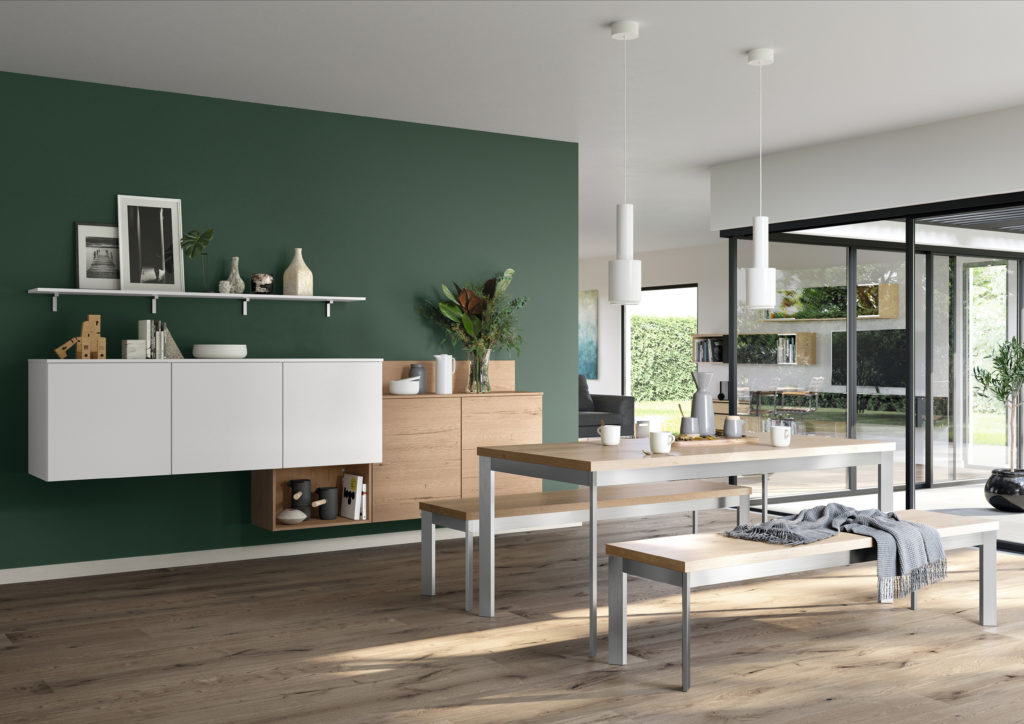 Conjunto de mesa de comedor con aparador