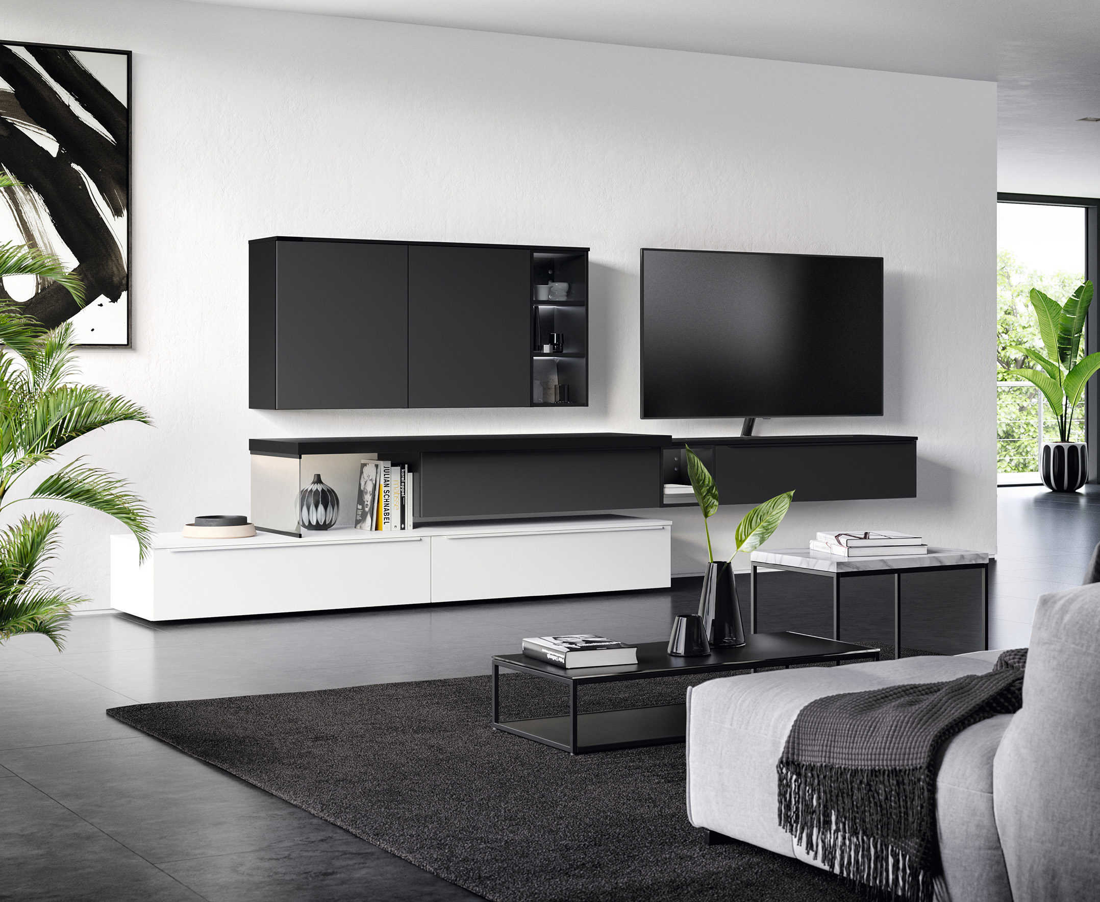 Mueble de televisión negro